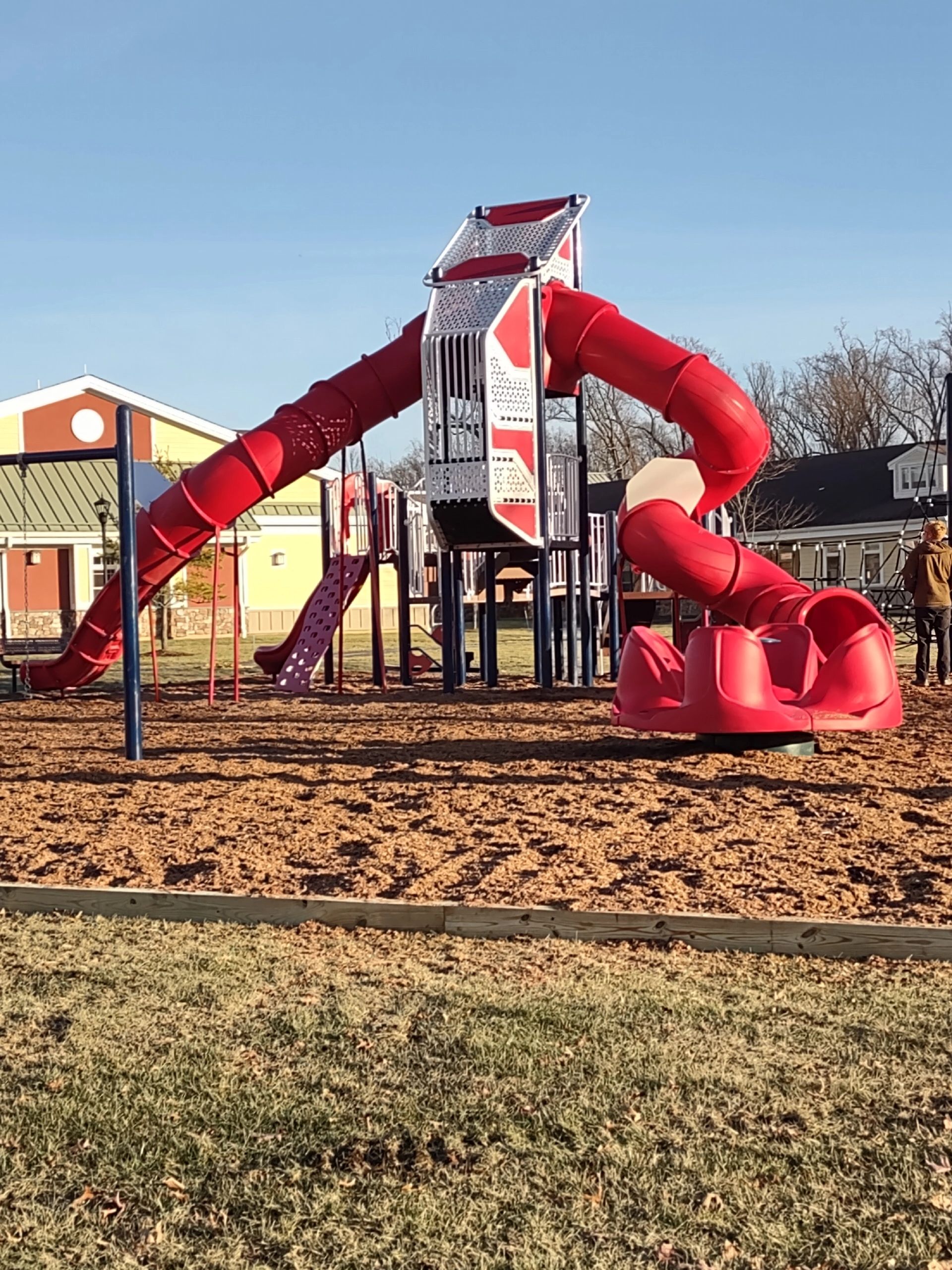 Playground climbing equipment on a sunny day